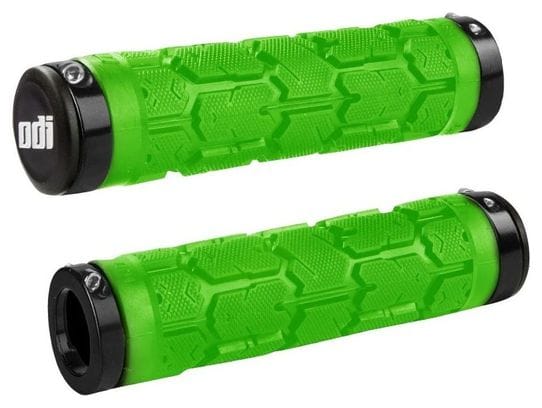 Pair of Odi Rogue Lock-On Grips 130mm Green/Black