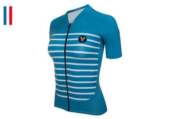 LeBram Ventoux Women&#39;s Short Sleeve Jersey Sapphire Blue Tailored Fit