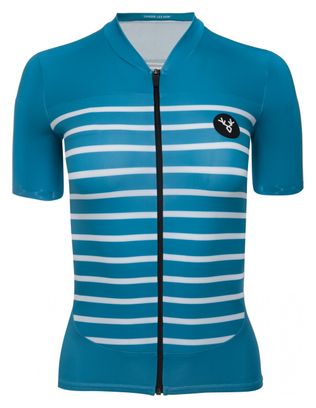 Maillot LeBram Ventoux de manga corta para mujer azul zafiro Tailored Fit