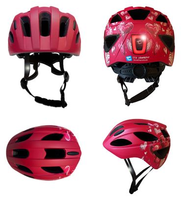 Casque vélo enfant 6-12 ans|Cœur Rouge|Crazy Safety|Certifié EN1078