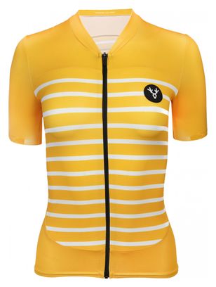Maglia manica corta da donna LeBram Ventoux colore giallo con taglio regolato