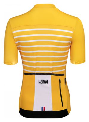 Maglia manica corta da donna LeBram Ventoux colore giallo con taglio regolato