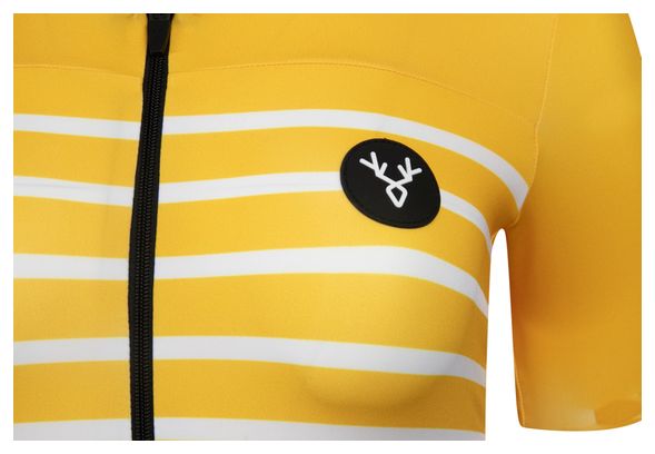 Maglia manica corta da donna LeBram Ventoux colore giallo con taglio regolato