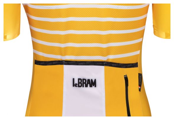 LeBram Ventoux Women&#39;s Short Sleeve Jersey Yellow Adjusted Cut