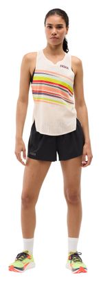 Camiseta sin mangas Hoka Race Day Blanca Mujer