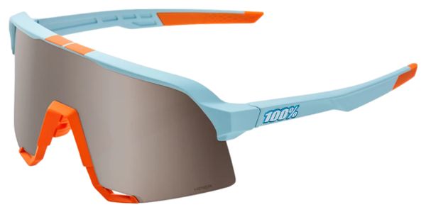 100% S3 Soft Tact Blue / Orange - HiPER Mirror Silver Lenses