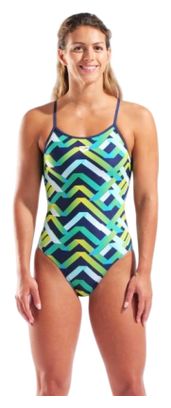 Costume da bagno Arena Texture multicolore/blu da donna