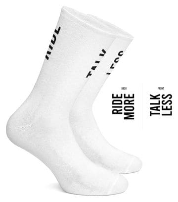 Çois 'Talk Less Ride More' White Socks