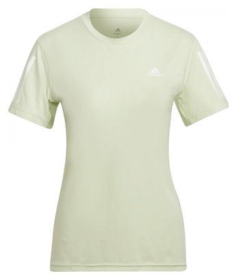 Camiseta de manga corta Adidas Own The Run para mujer amarilla