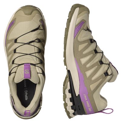 Zapatillas Trail Salomon XA Pro 3D v9 GTX Caqui/Rosa Mujer