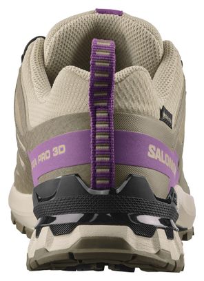 Zapatillas Trail Salomon XA Pro 3D v9 GTX Caqui/Rosa Mujer
