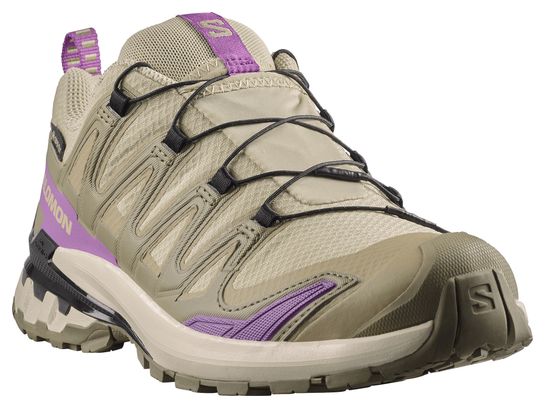Zapatillas Trail Salomon XA Pro 3D v9 GTX Caqui/Rosa Mujer