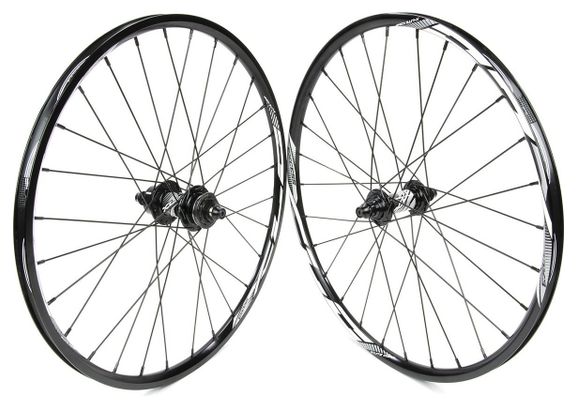 Pair of Excess XLC-1 20' Wheels | 451x19.5mm | 36 Holes Black / White