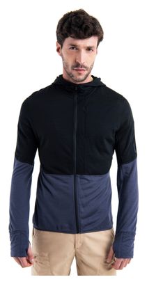 Icebreaker Merino 200 Realfleece Descender Fleece Schwarz/Grau