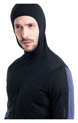Polaire Icebreaker Mérinos 200 Realfleece Descender Noir/Gris Homme