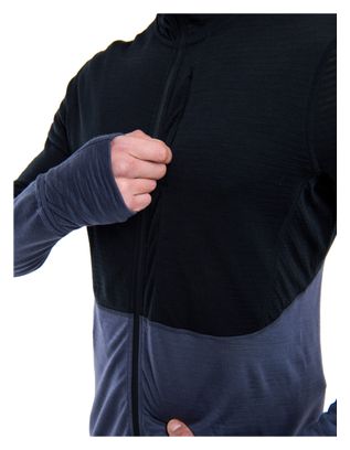 Polaire Icebreaker Mérinos 200 Realfleece Descender Noir/Gris Homme