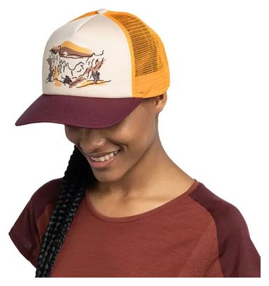 Casquette Buff Trucker Cap Orange Blanc