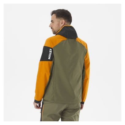 Millet M White Shield Orange/Khaki softshell jacket
