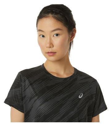 Dames Asics Core All Over Print Zwart Shirt met Korte mouwen