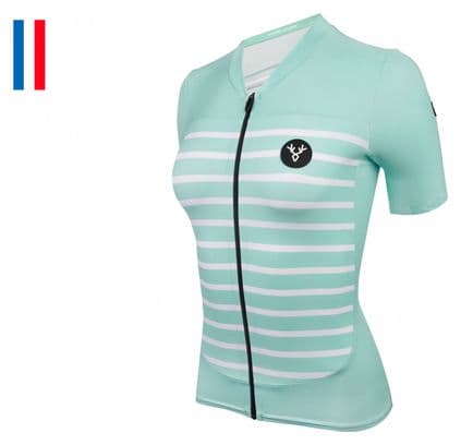 LeBram Ventoux Women&#39;s Celeste Green Short Sleeve Jersey Tailored Fit