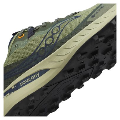 Chaussures Trail Saucony Peregrine 15 GTX Kaki/Bleu Homme