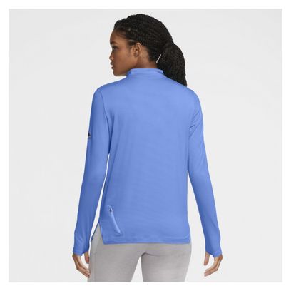 Maillot Manches Longues 1/2 zip Femme Nike Element Trail Bleu