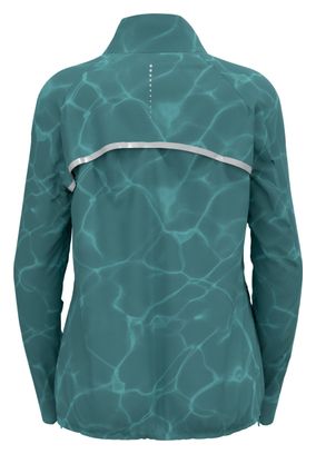 Odlo Zeroweight Print Hardloopjack Dames Blauw