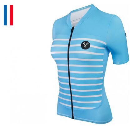 LeBram Ventoux Women&#39;s Short Sleeve Jersey Sky Blue Adjusted Cut