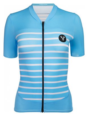 LeBram Ventoux Women's Short Sleeve Jersey Sky Blue Fitted