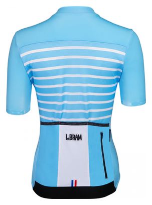 LeBram Ventoux Women's Short Sleeve Jersey Sky Blue Fitted
