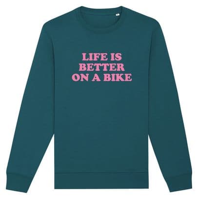 Çois Unisex 'Life is Better on a Bike' Sweat Green