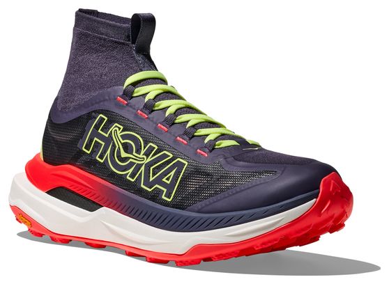 Chaussures Trail Hoka Tecton X 3 Gris/Jaune/Rouge Femme