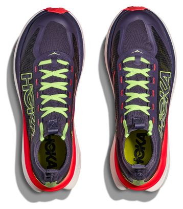 Chaussures Trail Hoka Tecton X 3 Gris/Jaune/Rouge Femme