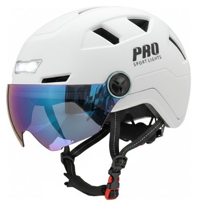 Casque Speed Pedelec avec visière et protège-oreilles blanc