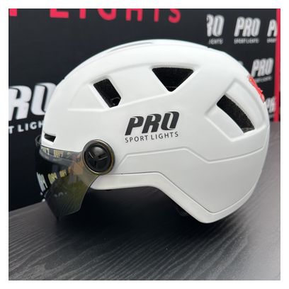 Casque Speed Pedelec avec visière et protège-oreilles blanc