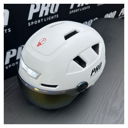 Casque Speed Pedelec avec visière et protège-oreilles blanc