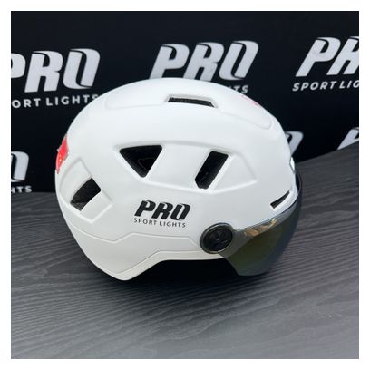 Casque Speed Pedelec avec visière et protège-oreilles blanc
