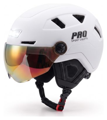Speed Pedelec helmet with visor and ear protectors, white