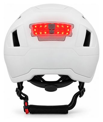 Speed Pedelec helmet with visor and ear protectors, white