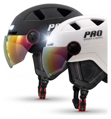 Speed Pedelec helmet with visor and ear protectors, white