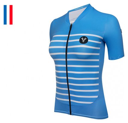 LeBram Ventoux Women&#39;s Short Sleeve Jersey Azure Blue Tailored Fit
