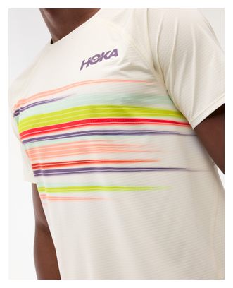 Maglia a maniche corte Hoka Race Day bianca da uomo