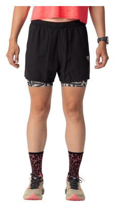 Pantaloncini 2 in 1 Dynafit Trail Nero/Bianco Donna