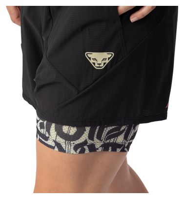 Pantaloncini 2 in 1 Dynafit Trail Nero/Bianco Donna
