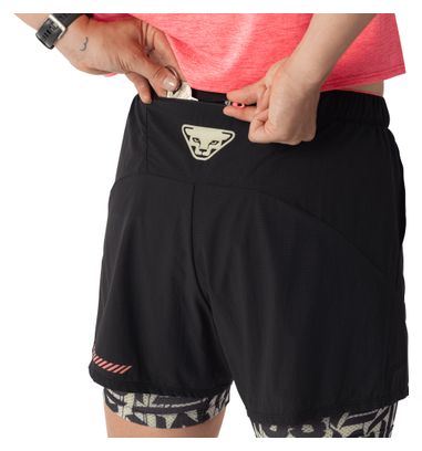 Pantaloncini 2 in 1 Dynafit Trail Nero/Bianco Donna