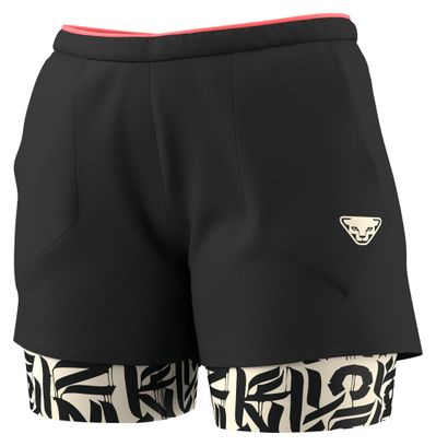 Pantaloncini 2 in 1 Dynafit Trail Nero/Bianco Donna