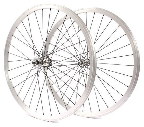 JEU DE ROUES FIXIE 28  ARGENT KHEBIKES