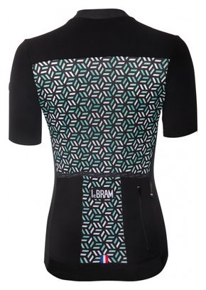 LeBram Womens Iron Cross Celeste Black Short Sleeve Jersey Tailored Fit