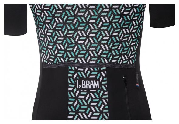 LeBram Womens Iron Cross Celeste Black Short Sleeve Jersey Tailored Fit
