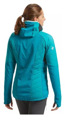 Chaqueta Montañismo Simond Sprint Hybrid Azul Mujer